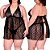 Camisola Vida Rendada e Tule Bordado Plus Size Preto - Lingerie Sensualle - Imagem 1