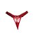 Calcinha Fio Dental Em Tule Floral Com Strass Vermelho - EROSS AFRODITE - Imagem 1
