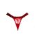 Calcinha Fio Dental Em Tule Floral Com Strass Vermelho - EROSS AFRODITE - Imagem 2