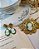 Conjunto Brinco e Broche Arabesco Verde - Imagem 1