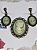 Conjunto Brinco e Broche Verde Antigo - Imagem 2