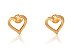 Brinco Pequeno De Coração Vazado Folheado Em Ouro 18k - Imagem 1