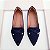 Sapatilha bico fino alongada mocassim jeans - Imagem 3