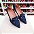 Sapatilha bico fino alongada mocassim jeans - Imagem 1