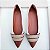 Sapatilha bico fino alongado Off White com tecido Mica - Imagem 3