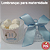 10 mini bomboniere de vidro 120 ml, 6 cm x 9 cm com 8 balas tradicionais sem recheio e tag personalizada quadrada 4 cm x 4 cm e laço de cetim de amarrar maternidade - Imagem 1
