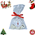 Unidade do saquinho de natal com tag personalizada e 4 balas recheadas de brigadeiro/chocolate 50% cacau no tamanho normal e cor da bala branca - Imagem 1