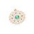 Pingente em Aço Inoxidável Mandala Ouro Rosé Com Cristal Verde - Imagem 1