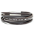 Pulseira De Couro Café Com Quatro Tiras E Esferas Em Aço Cirúrgico 316l 19.5 cm - Imagem 1