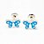 Brinco Em Prata 950 Baby Borboleta Azul 7mm - Imagem 1
