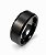 Anel em Tungstênio 8mm Preto com Laterais Chanfradas - Imagem 1