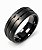 Anel Em Tungstênio 8mm Preto Com Laterais Chanfradas - Imagem 1