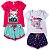 Kit 2 Conjuntos Verão Femininos infantil Tamanho 4 ao 8 - Imagem 1