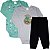 Kit 3 peças Roupa Bebê Body e Mijão, menino e menina, Tamanho P ao GG - Imagem 5