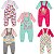 kit Roupa Bebê 4 peças Jardineira e Body Manga Longa Menino Menina - Imagem 5
