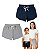 Kit 2 Shorts Infantil Juvenil Menina Algodão + Cotton Verão - Imagem 1
