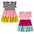Kit 2 Vestido Infantil Verão Menina Modelo 3 Marias Rodado Babado Colorido Algodão + Cotton - Imagem 1
