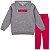 Kit 2 Conjuntos Moletom Infantil Feminino Blusa Calça Flanelado c/ capuz Bolso Canguru Punhos Roupa menina inverno 04-08 - Imagem 4