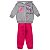 Kit 2 Conjuntos Moletom Infantil Feminino Blusa e Calça Flanelado, c/ Capuz Ziper Punhos - Tamanhos 01 ao 03 - Imagem 8