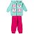 Kit 2 Conjuntos Moletom Infantil Feminino Blusa e Calça Flanelado, c/ Capuz Ziper Punhos - Tamanhos 01 ao 03 - Imagem 4