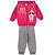 Kit 2 Conjuntos Moletom Infantil Feminino Blusa e Calça Flanelado, c/ Capuz Ziper Punhos - Tamanhos 01 ao 03 - Imagem 6
