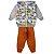 Kit 2 Conjunto Moletom Infantil Masculino Blusa Calça Flanelado Capuz Ziper Punhos Roupa Menino 1-3 - Imagem 7