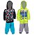 Kit 2 Conjunto Moletom Infantil Masculino Blusa Calça Flanelado Capuz Ziper Punhos Roupa Menino 1-3 - Imagem 1