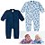 KIt 2 Macacão Bebê Longo em Soft com Protetor de Ziper Punhos para Menino ou  Menina Tamanho 01 ao 03 - Imagem 2