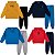 Kit 2 Conjuntos Moletom Infantil Juvenil Masculino Calça e Blusa Flanelados c/ Capuz Bolso Canguru Tam 10 ao 14 - Imagem 8