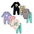 Kit 4 peças, Body  bebê Longo e Curto Macacão , Menino e Menina, Suedine algodão P-GG - Imagem 1