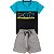 Kit 2 Conjuntos Verão Infantil Juvenil Masculino Camiseta reforço na gola Bermuda Moletinho cadarço Roupa Menino 04 - 16 - Imagem 8