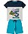 Kit 2 Conjuntos Verão Infantil Juvenil Masculino Camiseta reforço na gola Bermuda Moletinho cadarço Roupa Menino 04 - 16 - Imagem 12