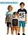 Kit 2 Conjuntos Verão Infantil Juvenil Masculino Camiseta reforço na gola Bermuda Moletinho cadarço Roupa Menino 04 - 16 - Imagem 3