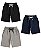 Kit 2 Bermuda Verão Masculino Infantil Juvenil bolso Short Menino moletinho básico confortável 10-16 - Imagem 3