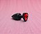 Plug Anal P ABS Preto de Coração Vermelho - Imagem 1