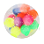 Squishy Ball trasparente com bolinhas coloridas - Imagem 1