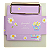Mini Prancheta com Bloco 40 Folhas Tema Kawaii Gatinho Lilás - Imagem 1