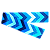 Alça para Bolsa 30mm de Cetim 1 Metro Chevron Azul - Imagem 1