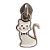 Cursor Resinado para Zíper Nº5 Gato Branco - Imagem 1