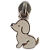 Cursor Resinado para Zíper Nº5 Cachorro Branco - Imagem 1