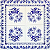 Guardanapo para Decoupage 33x33 Floral Azul e Branco - Imagem 1