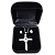 Conjunto de Corrente e Brincos Pingente Crucifixo Prata - Imagem 1