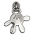 Cursor para Zíper Nº5 Mão do Mickey Prata - Imagem 1