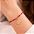 Pulseira 7 Nós Ajustável Vermelha com Medalha de São Bento Dourada - Imagem 3
