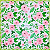 Guardanapo para Decoupage 33x33 Rosas em Moldura Verde - Imagem 1
