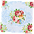 Guardanapo para Decoupage 33x33 Buquê de Rosas em Arabesco Azul - Imagem 2