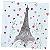 Guardanapo para Decoupage 33x33 Torre Eiffel com Corações - Imagem 2