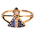 Anel Nossa Senhora Aparecida Dourado Azul - Imagem 1