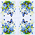 Guardanapo para Decoupage 33x33 Borboleta Azul em Floral - Imagem 1