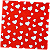 Guardanapo para Decoupage 33x33 Corações Brancos em Fundo Vermelho - Imagem 2